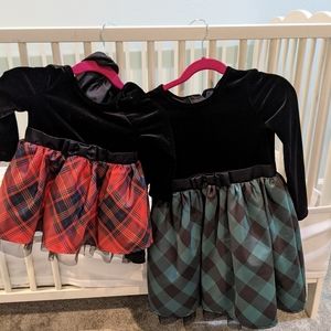 Matching set Christmas dresses - 12 mo and 5T